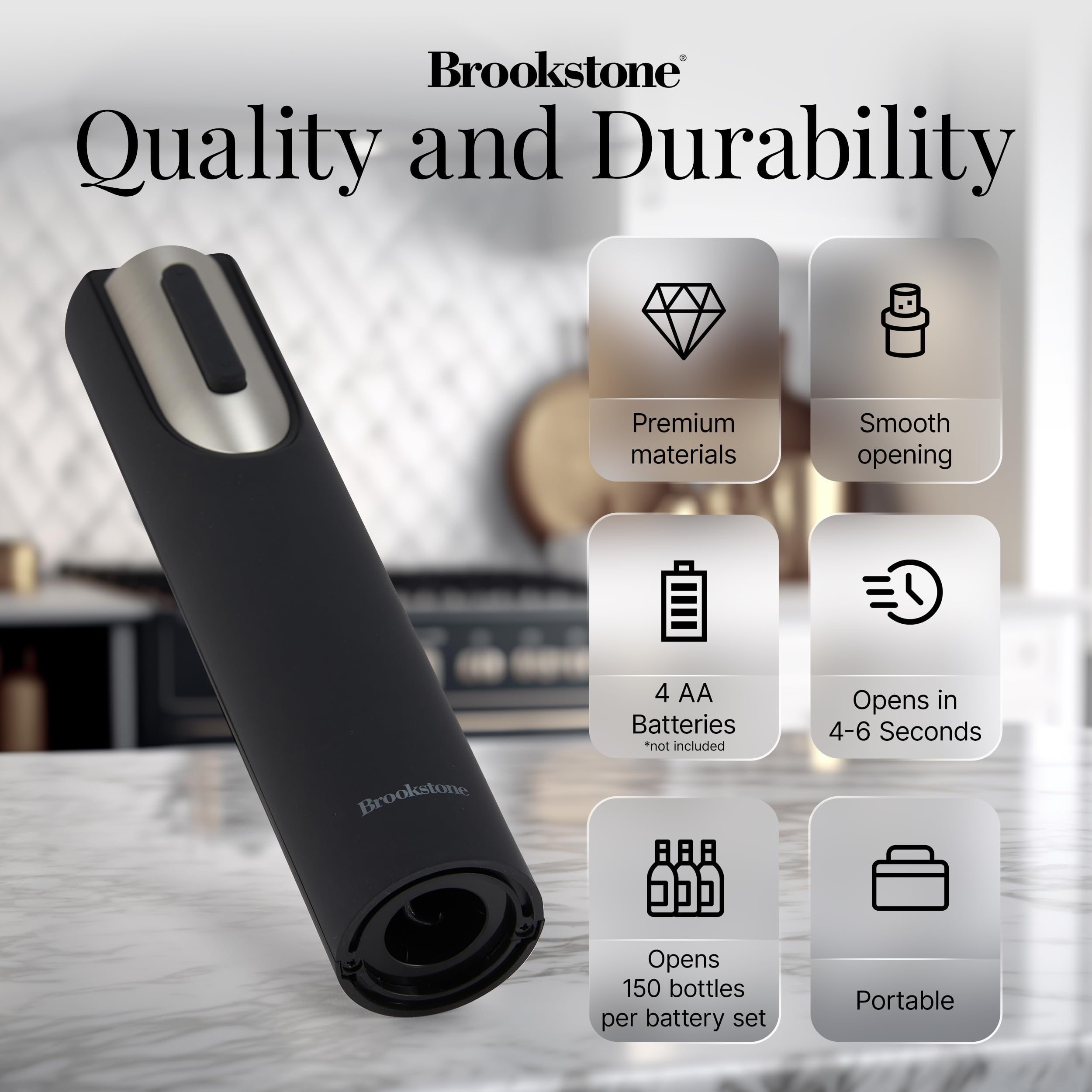 Amazon | Brookstone 電動ワインオープナー&ホイルカッター